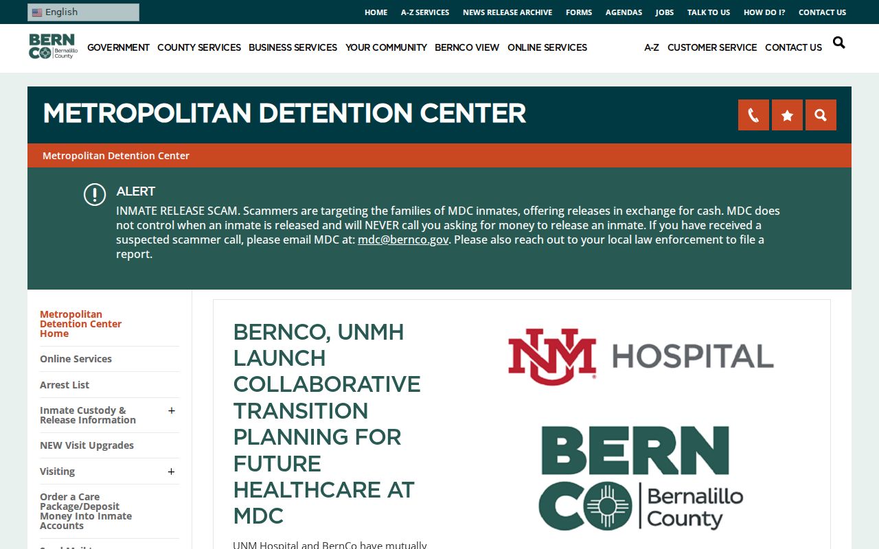 New Mexico arrest history county detention access example