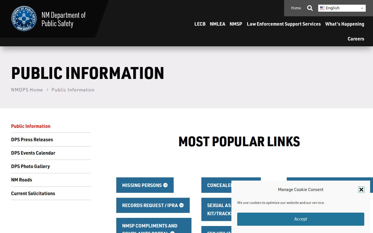 New Mexico arrest history DPS public information records