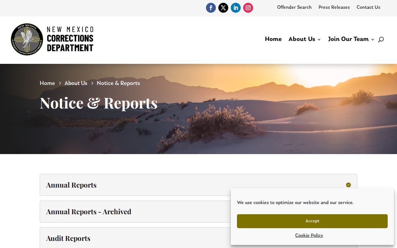 New Mexico arrest and corrections records reports