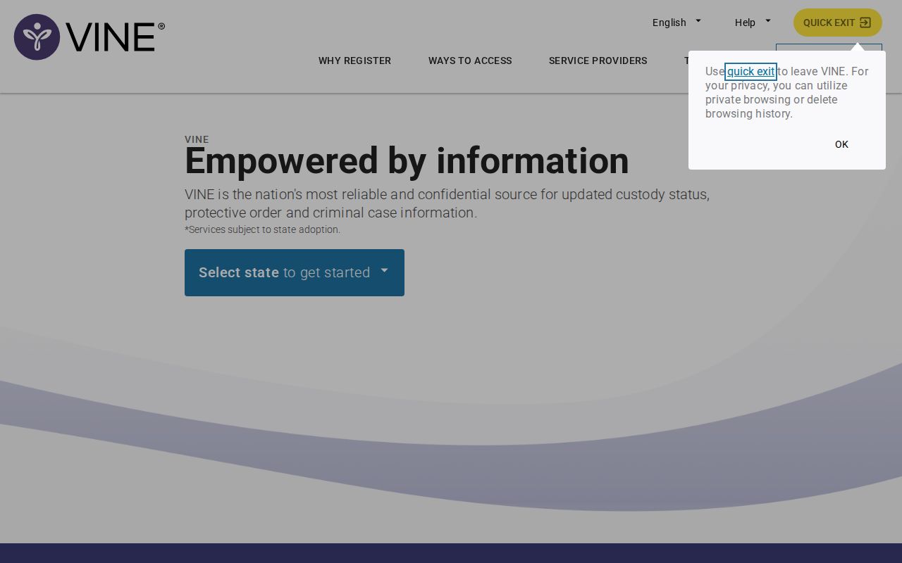 New Mexico criminal custody VINELink notification search