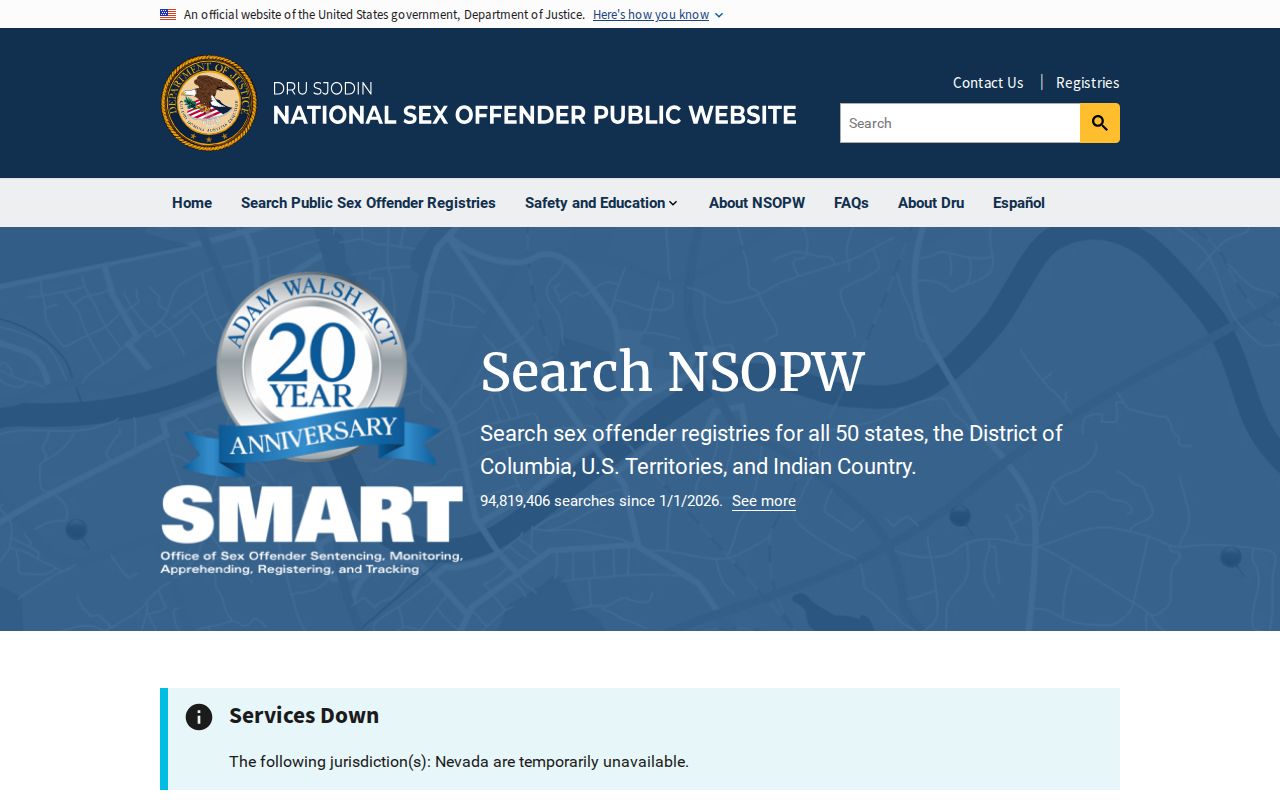New Mexico sex offender check using the national NSOPW search